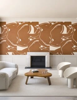 Magma© Wallpaper In Rust + Creme -Drop It Modern Sales Magma RUST CREME FINAL LARGEpin