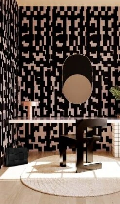 Mainframe© Wallpaper In Ferris + Black -Drop It Modern Sales MainFrame Ferris Black Final Crop 1