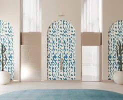 Mainframe© Wallpaper In Electric Blue + Cremé -Drop It Modern Sales Mainframe ElectricBlue Creme Final