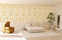 Mainframe© Wallpaper In Golden Girl + Cremé -Drop It Modern Sales Mainframe Golden Girl Creme Final