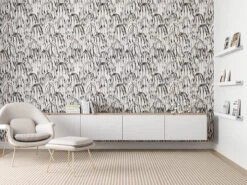 Kelp© Wallpaper In Black + Cremé -Drop It Modern Sales Matisse BWweb