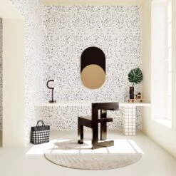 Memphis© Wallpaper In Black + White -Drop It Modern Sales Memphis Black White Final