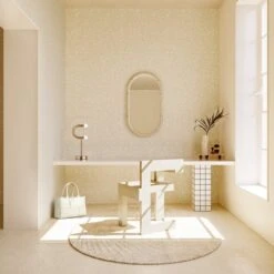 Memphis© Wallpaper In Cremé + White -Drop It Modern Sales Memphis Creme White Final