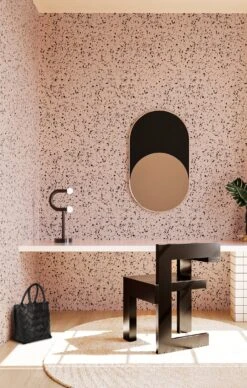 Memphis© Wallpaper In Ferris + Black -Drop It Modern Sales Memphis Ferris Black Final Crop1