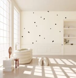 Mezzaluna© Wallpaper In Black + Cremé -Drop It Modern Sales Mezzaluna Black Creme rendering 1