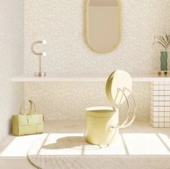 Milano© Wallpaper In Cremé + White -Drop It Modern Sales Milano Creme White rendering 3