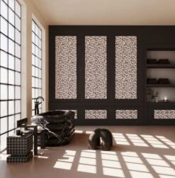 Milano© Wallpaper In Flamingo + Black -Drop It Modern Sales Milano Flamingo Black rendering 1