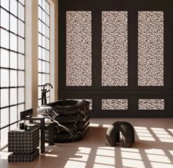 Milano© Wallpaper In Flamingo + Black -Drop It Modern Sales Milano Flamingo Black rendering 2