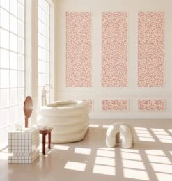 Milano© Wallpaper In Strawberry Kiss + Cremé -Drop It Modern Sales Milano Strawberry Kiss Creme rendering 2