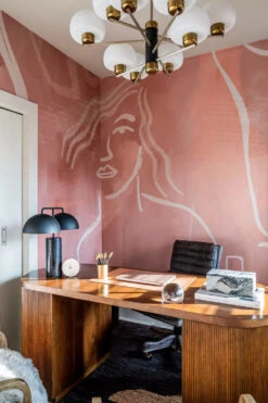 Famke© Mural Wallpaper In Terracotta -Drop It Modern Sales Office DSC07835 Edit VenjhaminReyes 94cead29c8564415adc248f5183ad769