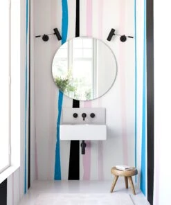 Longitude© Mural Wallpaper In Pink+Blue -Drop It Modern Sales PINK BLUE Render Final 2