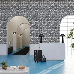 Pixel© Wallpaper In Black + White -Drop It Modern Sales PIxel Black White Final