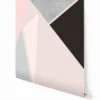 Prism© Wallpaper In Silver On Blush
