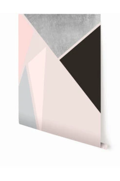 Prism© Wallpaper In Silver On Blush