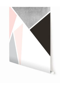 Prism© Wallpaper In Silver On White