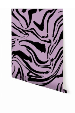 Primal© Mural Wallpaper In Purple + Black