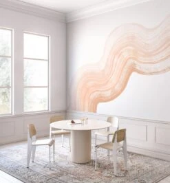 Sediment #4© Mural Wallpaper In Peach Haze -Drop It Modern Sales PeachFinal