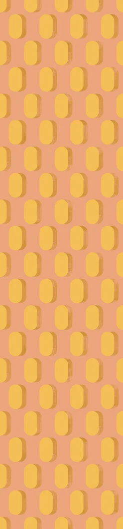 Pillbox© Wallpaper In Mustard -Drop It Modern Sales Pillbox Mustard