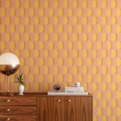 Pillbox© Wallpaper In Mustard -Drop It Modern Sales Pillbox yellow finalweb