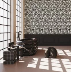 Pixel© Wallpaper In Black + Cremé -Drop It Modern Sales Pixel Black Creme Finalcrop 1