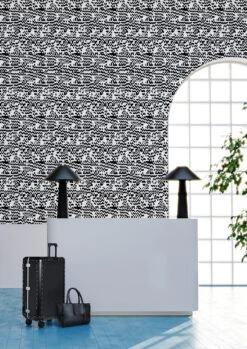 Pixel© Wallpaper In Black + White -Drop It Modern Sales Pixel Black White Crop 1