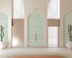 Pixel© Wallpaper In Teal + Cremé -Drop It Modern Sales Pixel Teal Creme Final