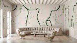 Playground© Mural Wallpaper In Olive -Drop It Modern Sales Playground olive Final 2