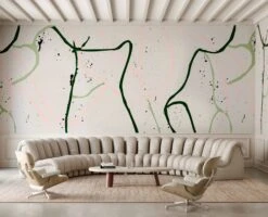 Playground© Mural Wallpaper In Olive -Drop It Modern Sales Playground olive Final 2crop