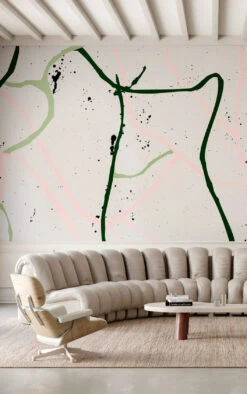 Playground© Mural Wallpaper In Olive -Drop It Modern Sales Playground olive Final 2crop2pin