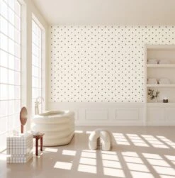 Pretty Woman© Wallpaper In Purple Rain + Cremé -Drop It Modern Sales PolkaDot Purple Rain Creme Final