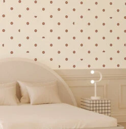 Pretty Woman© Wallpaper In Strawberry Kiss + Cremé -Drop It Modern Sales PrettyWoman StrawberryKiss Crop 2