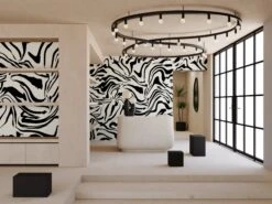 Primal© Mural Wallpaper In Alabaster -Drop It Modern Sales Primal Alabaster Final 2