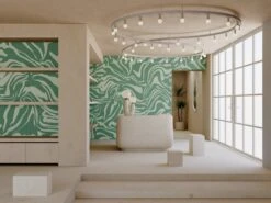 Primal© Mural Wallpaper In Aloe -Drop It Modern Sales Primal Aloe Final