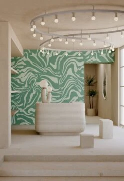 Primal© Mural Wallpaper In Aloe -Drop It Modern Sales Primal Aloe FinalCROP