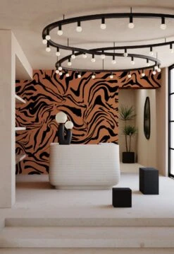 Primal© Mural Wallpaper In Chestnut -Drop It Modern Sales Primal Chestnut Final Crop