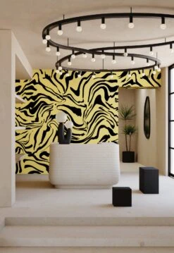Primal© Mural Wallpaper In Gold Rush -Drop It Modern Sales Primal GoldRush Final Crop