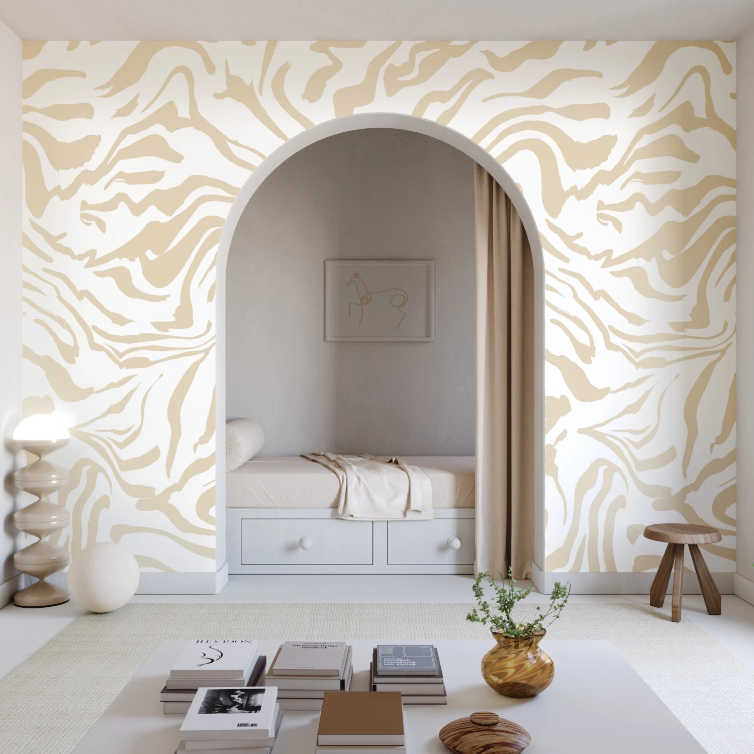 Primal© Mural Wallpaper In Sand 3 Primal© Mural Wallpaper In Sand - Image 3