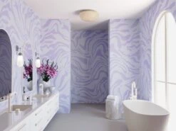 Primal© Mural Wallpaper In Silver Mist -Drop It Modern Sales Primal silvermis Final