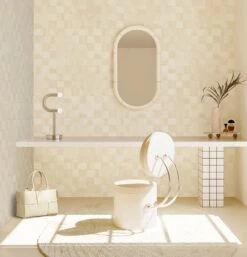 Quadrata© Wallpaper In Cremé -Drop It Modern Sales Quadrata Creme rendering 02