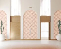 Quadrata© Wallpaper In Peachy -Drop It Modern Sales Quadrata Peachy rendering 01