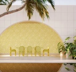 Quadrata© Wallpaper In Kiwi -Drop It Modern Sales Quadrata kiwi rendering 02