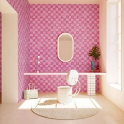 Quadrata© Wallpaper In Pretty In Pink -Drop It Modern Sales Quadrata pretty in pink rendering 01