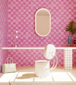 Quadrata© Wallpaper In Pretty In Pink -Drop It Modern Sales Quadrata pretty in pink rendering 02