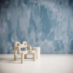 Rock Steady© Mural Wallpaper In Indigo -Drop It Modern Sales RockSteady Indigo Final