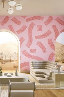 Saguaro© Wallpaper In Pink Lace -Drop It Modern Sales SAGURO PINKLACE Final 1.CROPjpg