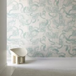 Sediment #3© Wallpaper In Sailor Blue -Drop It Modern Sales SEDIMENT 3 SAILORBLUE Final