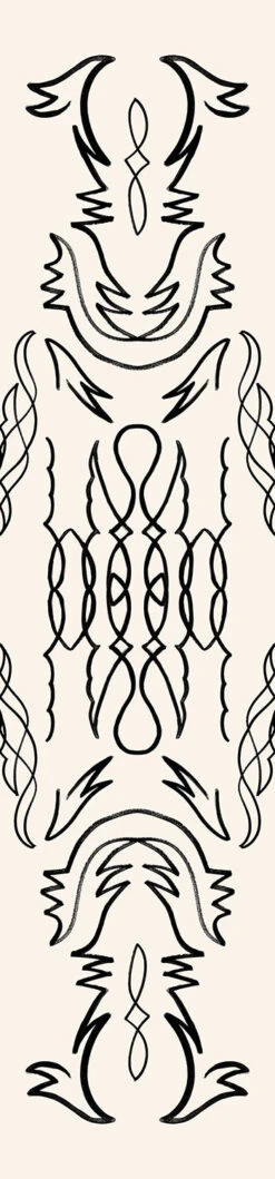 Side Saddle© Wallpaper In Black + Cremé -Drop It Modern Sales SIDESADDLE BLACK CREME