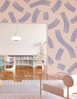 Saguaro© Wallpaper In Country Blue -Drop It Modern Sales Saguro CountryBlue Final Crop