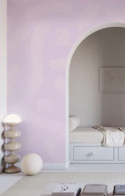 Saguaro© Wallpaper In Lilac -Drop It Modern Sales Saguro Lilac FinalCROP