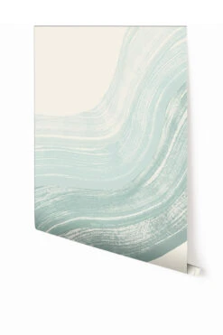 Sediment #4© Mural Wallpaper In Blue + Cremé